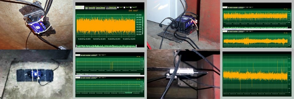 Wireless vibration sensors are used to extract resonance frequencies on Bridge Structure