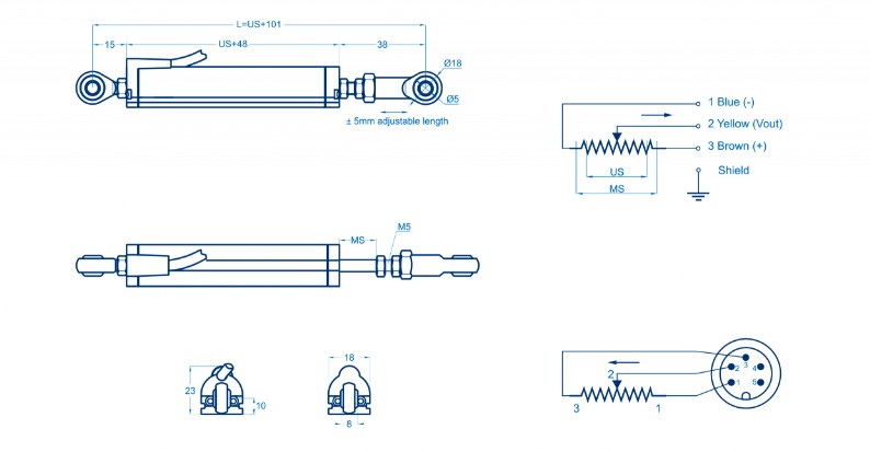 « drawing displacement sensor ball-joint »