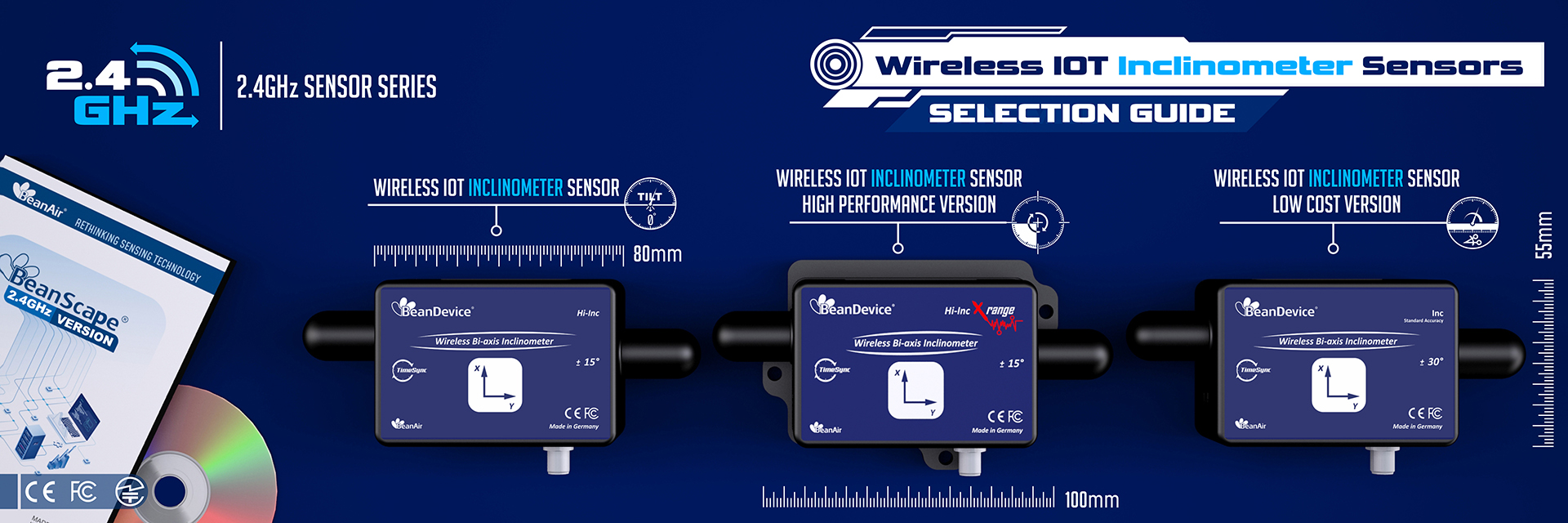 «Wireless IOT Inclinometer Sensors | 2.4GHz Sensor Series»