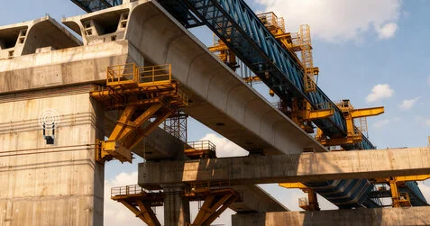 BeanDevice® Wilow® HI-INC WiFi wireless IoT inclinometer sensor mounted on a bridge girder for structural health monitoring, measuring tilt and inclination