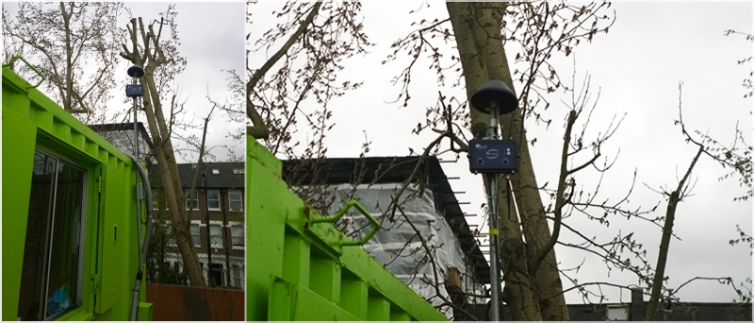 Figure 3: Mounted on a pole, the BeanGateway® (outdoor version) can reach a wireless range of 300 meters
