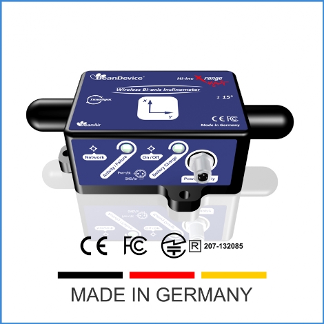 BeanDevice® HI-INC ±15° Xrange – Wireless Tiltmeter