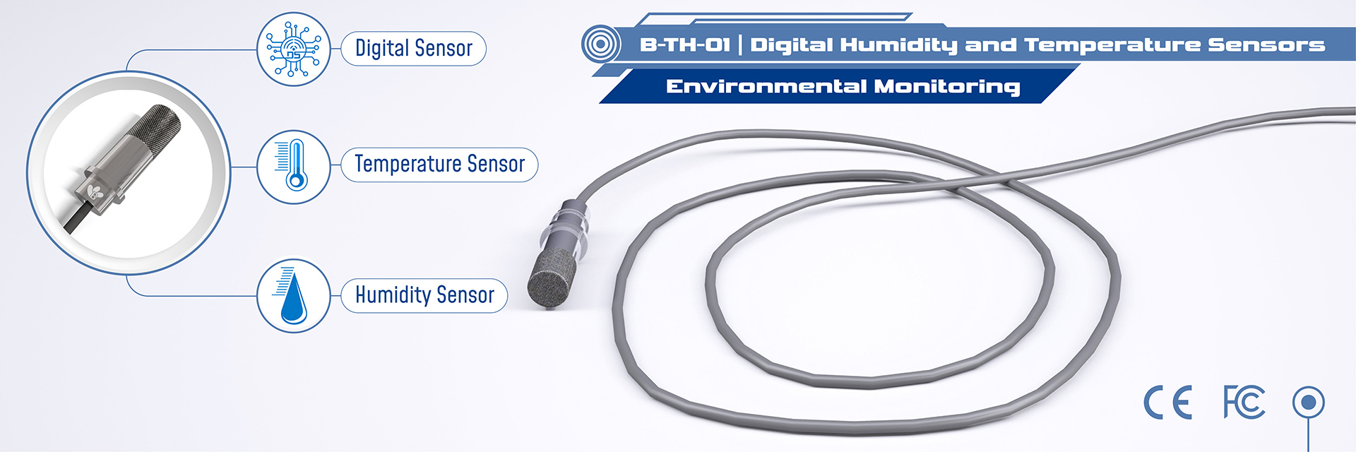 I2C Temperature & Humidity Probe for environmental measurement